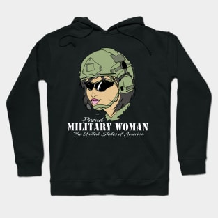 Proud Military Woman V3  (dark tees) Hoodie